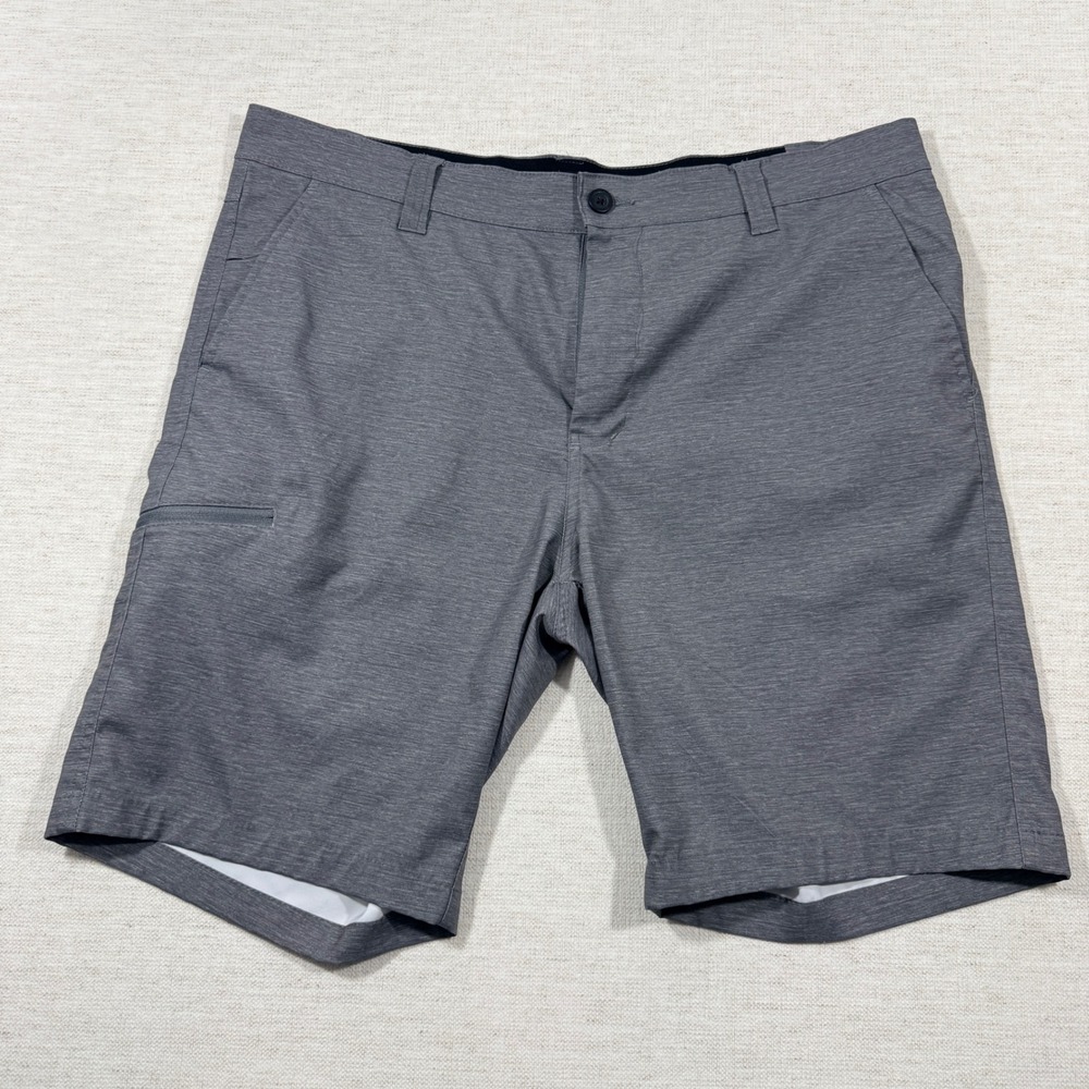Hawke & Co Hybrid Shorts Mens 34 Grey Good Heathered Stretch HSW1170C